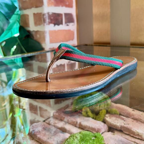GUCCI Web Stripe Thong Sandals SZ39(9US) - Picture 2 of 7